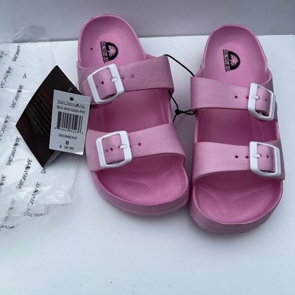 Brown Oak women’s 8 pink foam sandals - Picture 1 of 5